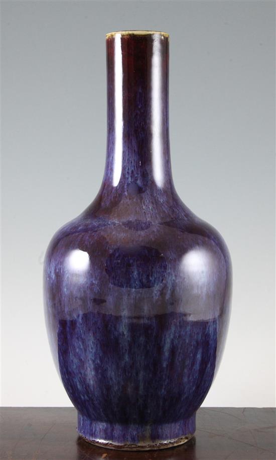 A Chinese flambe glazed bottle vase, Daoguang mark but later, 38cm